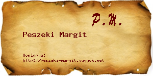 Peszeki Margit névjegykártya