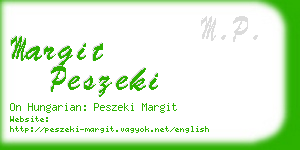 margit peszeki business card